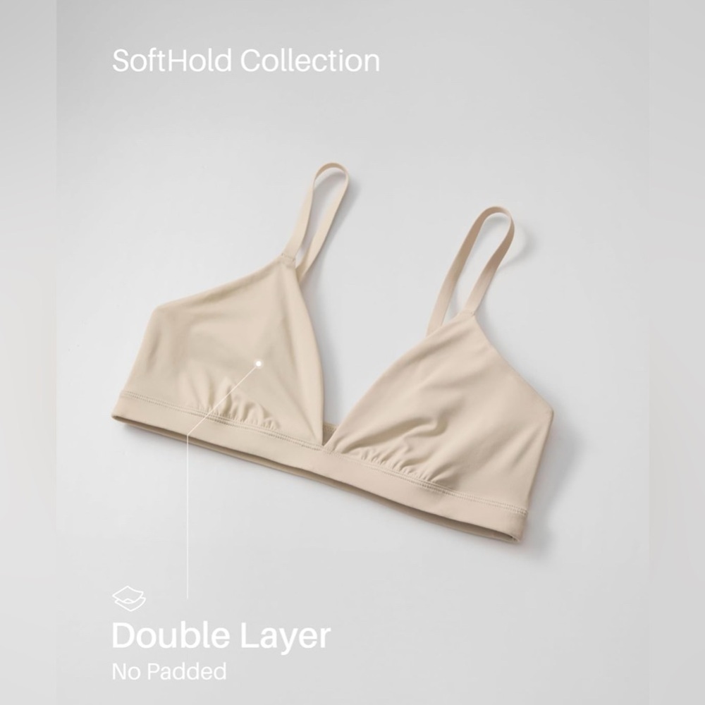 CRZ Yoga Softhold Double Lined Triangle Bralette Wireless Sports Bra Cami Small - Picture 3 of 10